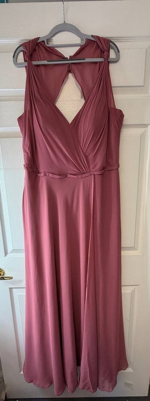 Morilee Madeline Gardner Women's 22 Mauve Ruched Maxi Formal Dress 50 in